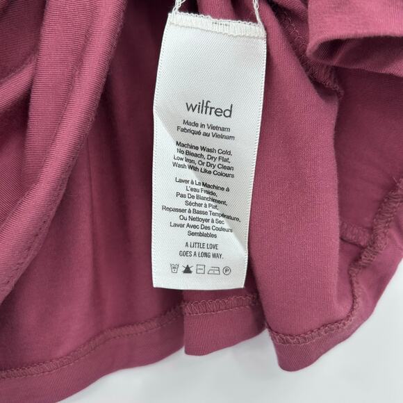 Wilfred Sartre Aritzia Off Shoulder Blouse Short Sleeve Mauve Womens Sz XXS - Picture 7 of 11